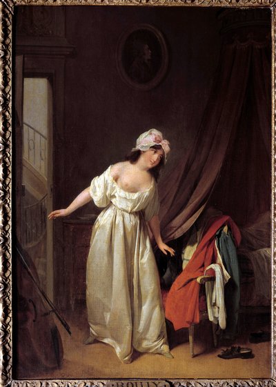 Louis Leopold Boillyn (1761-1845) maalaus Le doux Reveil 1700-luvun Pariisi, Musee Cognacq Jay tekijältä Louis Leopold Boilly