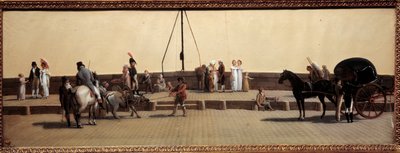 Passage du Pont Royal a Pariisin maalaus Louis Leopold Boillyn (1761-1845) 1800 su. 0,25x0,69 m Pariisi, Musee Carnavalet. tekijältä Louis Leopold Boilly