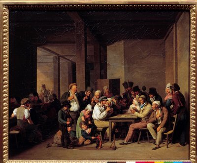 Pelaajat kabareessa Louis Leopold Boillyn (1761-1845) 1800-luvun maalaus. Mitat: 0,37 x 0,47 m. tekijältä Louis Leopold Boilly