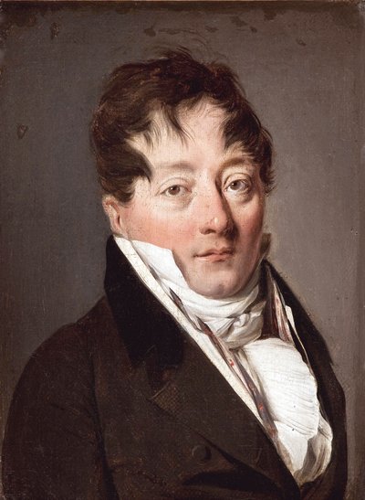 Muotokuva Alexandre Balthazar Laurent Grimod de la Reyniere (1758-1837), kirjoittanut Boilly, Louis-Leopold (Louis Leopold) (1761-1845), - Öljy kankaalle, 22x17 - Musee Marmottan Monet, Pariisi tekijältä Louis Leopold Boilly