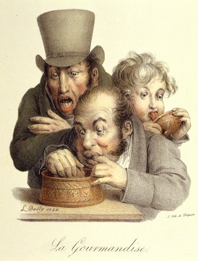 Seitsemän kuolemansyntiä: Boilly: Gourmandise tekijältä Louis Leopold Boilly
