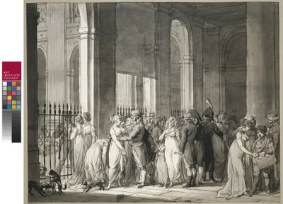 Palais Royalin pelihallit, n. 1804 tekijältä Louis Leopold Boilly