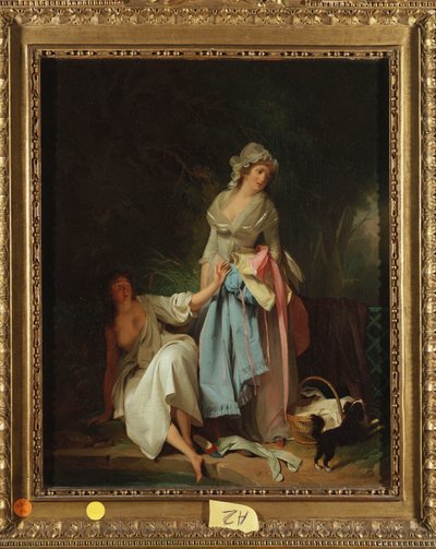 Kylpylä yllättynyt tekijältä Louis Leopold Boilly