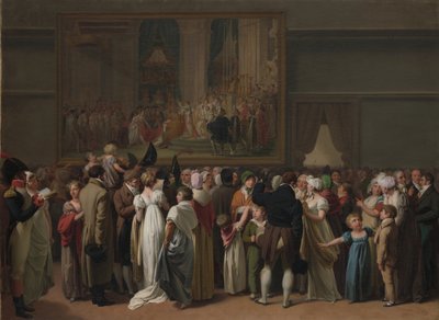 Yleisö katselee Davidin "kruunaamista" Louvressa tekijältä Louis Leopold Boilly