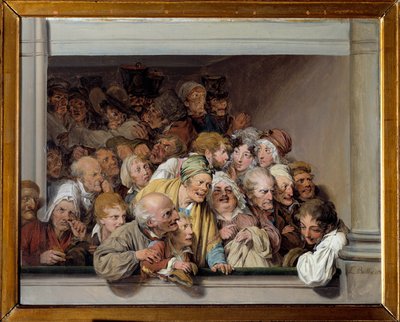 Une loge, le jour du spectacle gratuit Peinture de Louis Leopold Boilly (1761-1845) 1830 su. 0,33x0,41 m Versailles, museo Lambinet - Teatterilaatikko, ilmaisen esityksen päivä. Louis Leopold Boillyn (1761-1845) maalaus tekijältä Louis Leopold Boilly