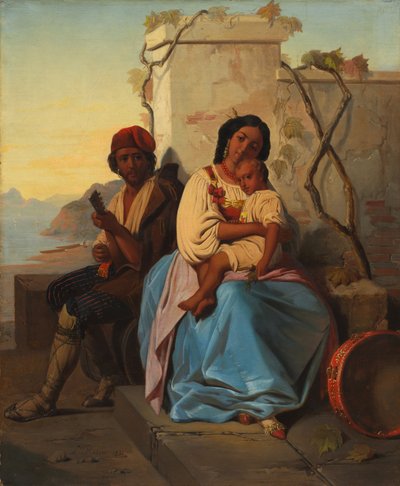 Italialainen kohtaus (öljy kankaalle) tekijältä Louis Leopold Robert