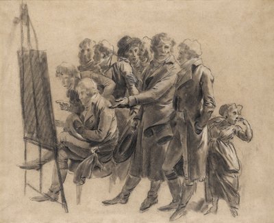 Louis-Léopold Boilly - Taiteilijoiden kokous (luonnos) tekijältä Louis Leopold Boilly