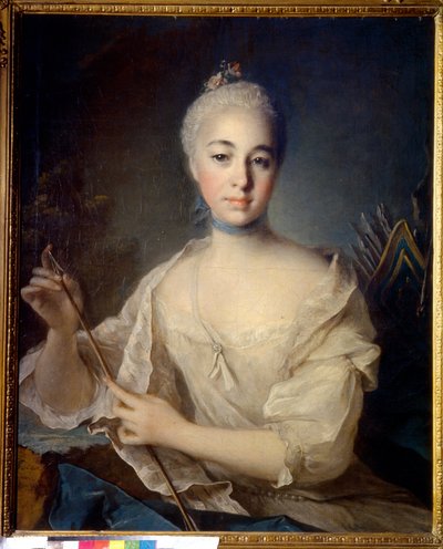 Kreivitär Anna Vorontsovan (1743-1769) muotokuva (kreivitär A. Vorontsovan muotokuva). Louis Tocquen (1696-1772) maalaus, öljy kankaalle, noin 1758. Ranskalainen taide tekijältä Louis Tocqué