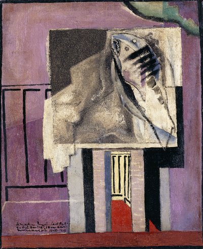 Asetelma parvekkeen edessä; Nature Morte devant le Balcon, 1929 tekijältä Louis Marcoussis