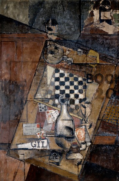 Asetelma shakkilaudan kanssa, 1912. tekijältä Louis Marcoussis