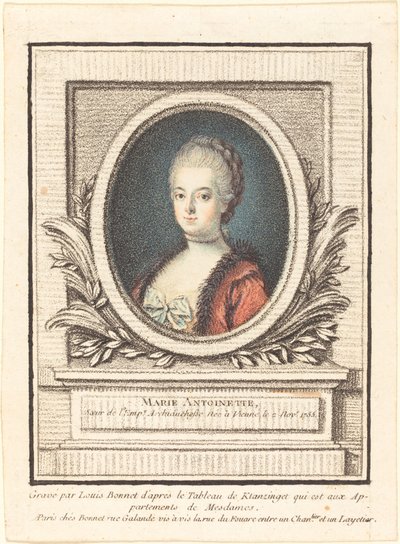Marie Antoinette, Dauphine tekijältä Louis Marin Bonnet after Joseph Kranzinger
