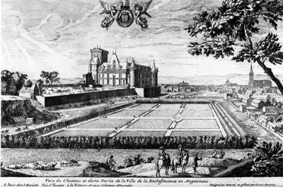 Chateau de la Rochefoucauld Liancourtissa; kaiverrus Louis Menier - Perhearkisto. tekijältä Louis Meunier