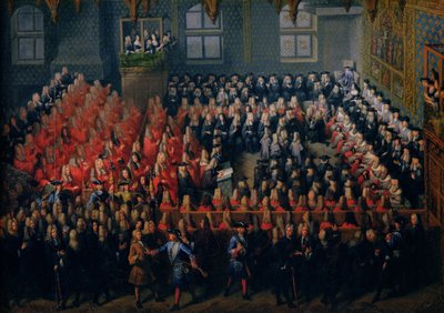 Oikeudenmukaisuus pidettiin Parlement de Parisissa 12. syyskuuta 1715 tekijältä Louis Michel Dumesnil