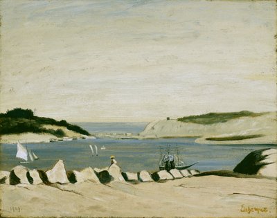 Rannikkokohtaus, 1909 (öljy paperille, asennettu kankaalle) tekijältä Louis Michel Eilshemius