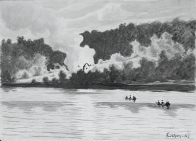 Fire Seen from East Lyme, Connecticut, 1900. tekijältä Louis Michel Eilshemius