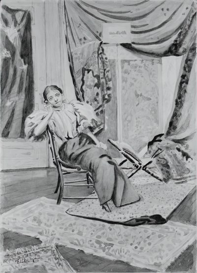 Tyttö tuolilla, c. 1891. tekijältä Louis Michel Eilshemius