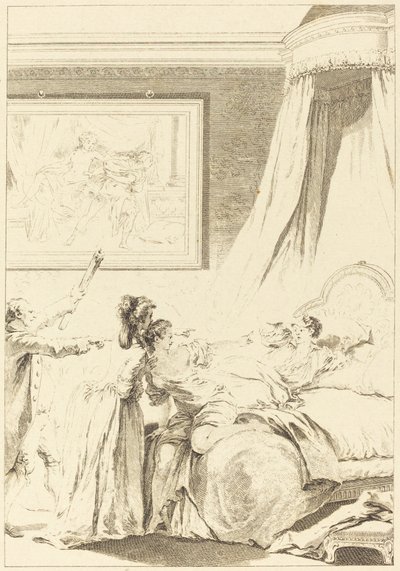 Le gascon puni tekijältä Louis Michel Halbou and Antoine Jean Duclos after Jean Honoré Fragonard