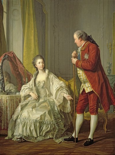 Marquis de Marignyn ja hänen vaimonsa Marie-Francoise Constance Julie Filleulin muotokuva tekijältä Louis Michel van Loo