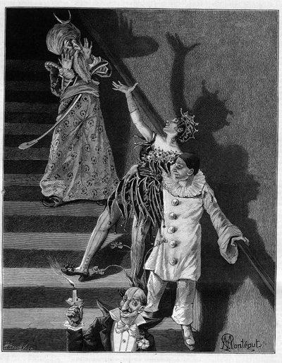 Tanssinaamioiden iltana hotellin kapea portaikko tärisi joka kerta kiihkeiden deringoladien tai hullunlakan kellojen alla. Alphonse Daudetin (1840-1897) omaelämäkerrallisessa kokoelmassa "" Trento ans de Paris". Kaiverrus ma jälkeen tekijältä Louis Montegut