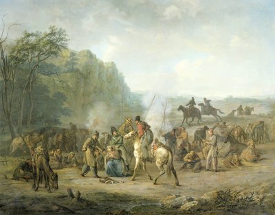 Kasakkojen bivouac, 1813 tekijältä Louis Moritz