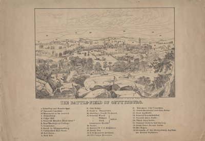 Gettysburgin taistelukenttä, noin 1867 tekijältä Louis N. Rosenthal