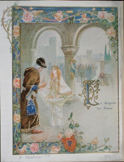 St. Rosalina Villeneuve (1267-1329) n. 1900 (värilitho) tekijältä Louis Ollier
