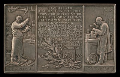 Christofle Companyn 50. vuosipäivä, 1842-1892 [käänteinen] tekijältä Louis Oscar Roty