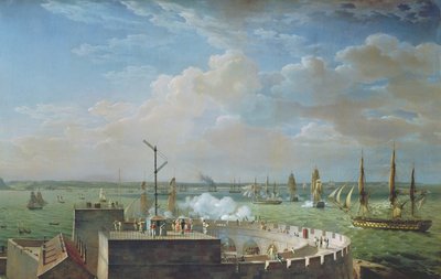 Cherbourgin satama, 1822 tekijältä Louis Philippe Crepin