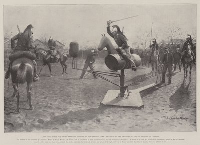 Uusi hevonen miekkaharjoituksiin, Ranskan armeijan hyväksymä, Harjoitukset 3rd Dragons -sotilaat Nantesissa tekijältä Louis Remy Sabattier