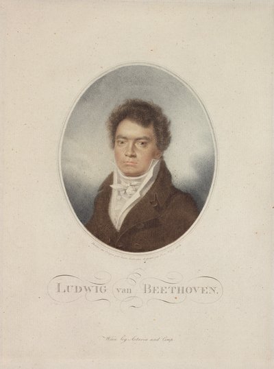 Ludwig van Beethoven (1770-1827), kaiverrus Blasius Hotel (1792-1863) 1814 (mezzotint) tekijältä Louis Rene Letronne