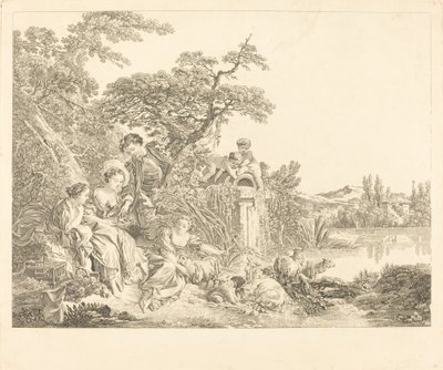 Els regals del pastor finlandès tekijältä Louis Simon Lempereur after François Boucher