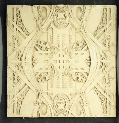 Katon fragmentti, koristeltu monimutkaisilla kääröillä ja lehvistövälineillä, 1906-1908 tekijältä Louis Sullivan