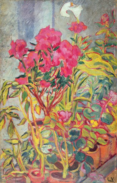 Azaleat, n. 1918 (öljy aluksella) tekijältä Louis Valtat