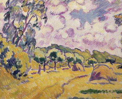 Paisagem com palheiros (óleo sobre tela) finlandês tekijältä Louis Valtat