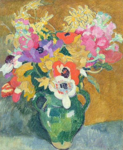 Kukkimaljakko, n. 1925 (öljy kankaalle) tekijältä Louis Valtat