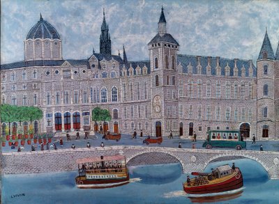 Näkymä Oikeuspalatsista Pariisissa Louis Vivinin (1861-1936) maalaus 1900-luvun Pariisi, kaupungin modernin taiteen museo tekijältä Louis Vivin