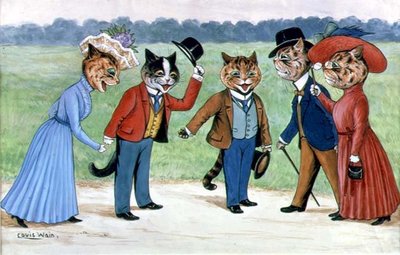 Promenading kissat tekijältä Louis Wain