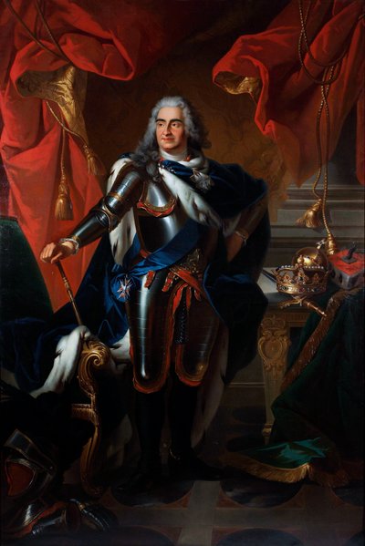Saksin Frederic-Augusten (Frederic Auguste) muotokuva, joka tunnetaan nimellä Vahva (1670-1733), sitten Augustus II Puolan kuningas (Puolan ja Saksin Frederick Augustuksen muotokuva (1670-1733)) Louis de Silvestren (1675-) jälkeinen maalaus 1760) Öljy kank tekijältä Louis de (after) Silvestre