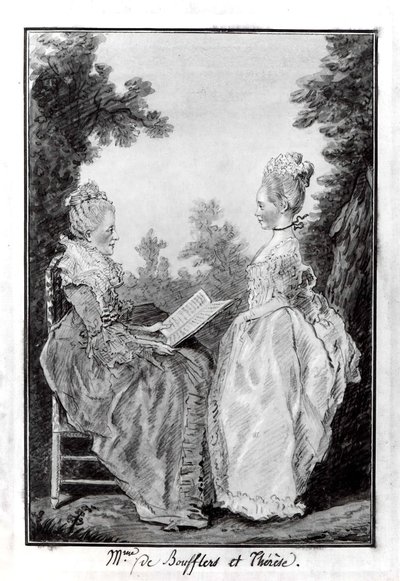 Madame la Comtesse de Boufflers ja Thérèse, 1760-luvun puoliväli. tekijältä Louis de Carmontelle