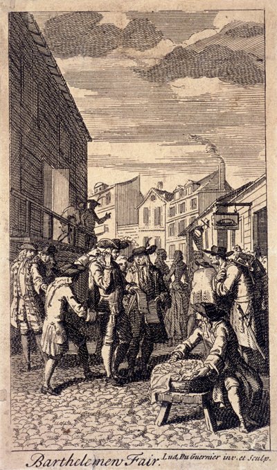 Bartholomew Fair, Lontoo, n. 1715 tekijältä Louis du Guernier