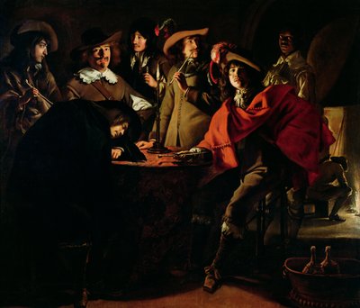 Vartijat tupakoivat, 1643 tekijältä Louis le Nain