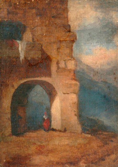 Italialainen talonpoika kiviholvikäytävässä, 1880-1900. tekijältä Louisa Starr