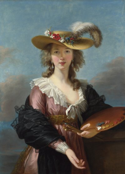 Omakuva olkihatussa, 1782. tekijältä Elisabeth Louise Vigee Lebrun