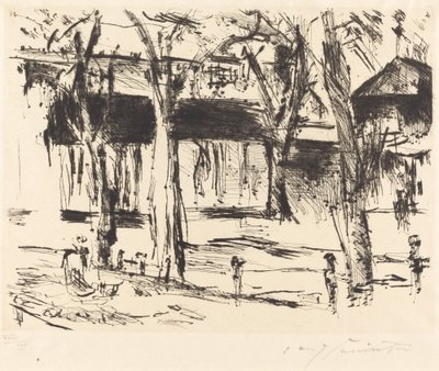 Tiergarten Court with Trees -asema, 19201921. tekijältä Lovis Corinth