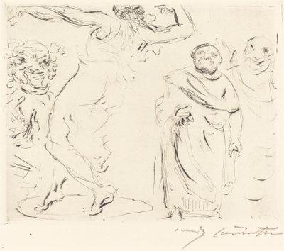 Trimalchion Gastmahl: pl. XI Trimalchion juhlat: pl. XI, 1919. tekijältä Lovis Corinth
