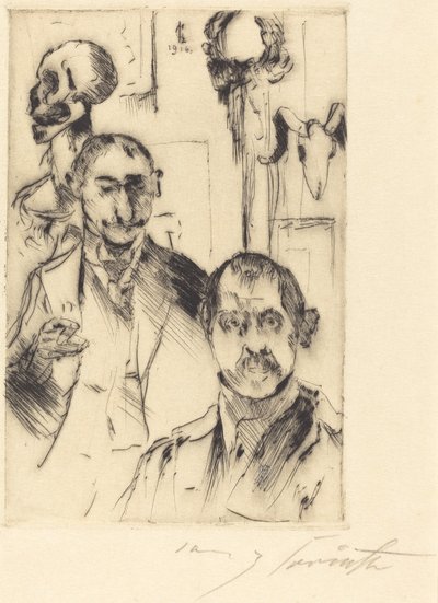 Kaksoismuotokuva luurangolla, 1916. tekijältä Lovis Corinth