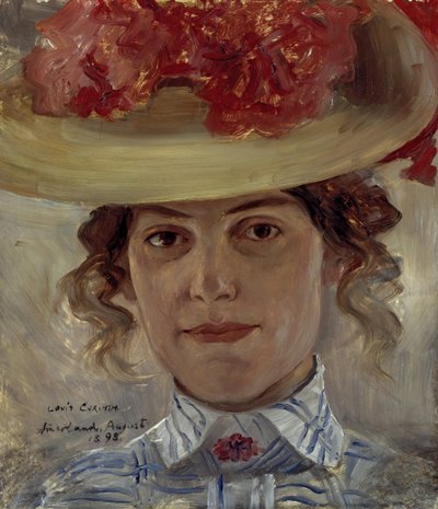 Rouva Halbe olkihattuineen tekijältä Lovis Corinth