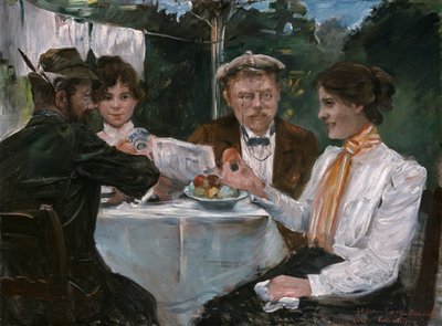 Aamiainen Max Halben puutarhassa tekijältä Lovis Corinth