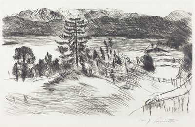 Grosse Walchenseelandschaft (suuri Walchen-merimaisema) tekijältä Lovis Corinth