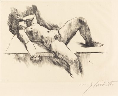 Makaava nainen alaston III, 1913. tekijältä Lovis Corinth